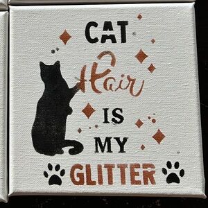Cat Hair Canvas Art Hand Painted